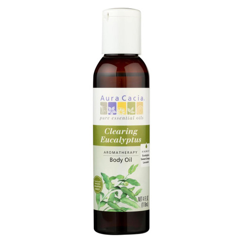 Aura Cacia Aromatherapy Bath Body And Massage Oil Eucalyptus Harvest - 4 Fl Oz