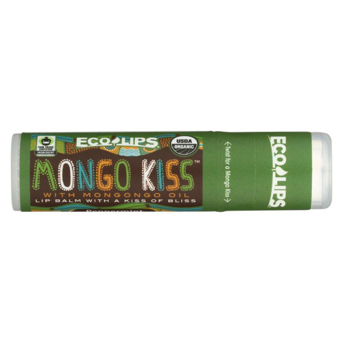 Mongo Kiss Display Center - Lip Balm - Organic - Eco Lips - Peppermint - .25 Oz - Case Of 15