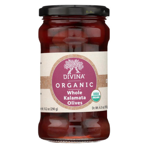 Divina Organic Kalamata Olives - Case Of 6 - 6.35 Oz.