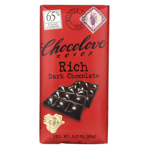 Chocolove Xoxox - Premium Chocolate Bar - Dark Chocolate - Rich - 3.2 Oz Bars - Case Of 12