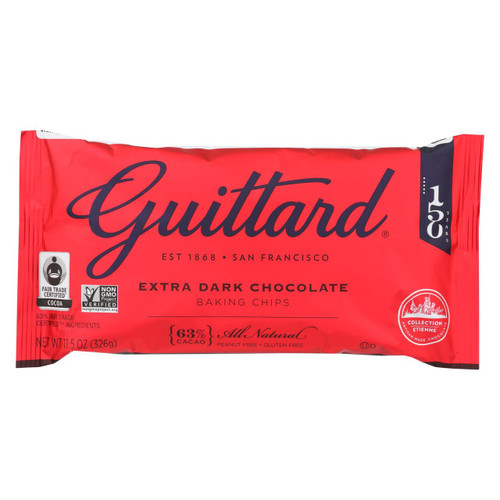 Guittard Chocolate Extra Dark - Chocolate Chip - Case Of 12 - 11.5 Oz.