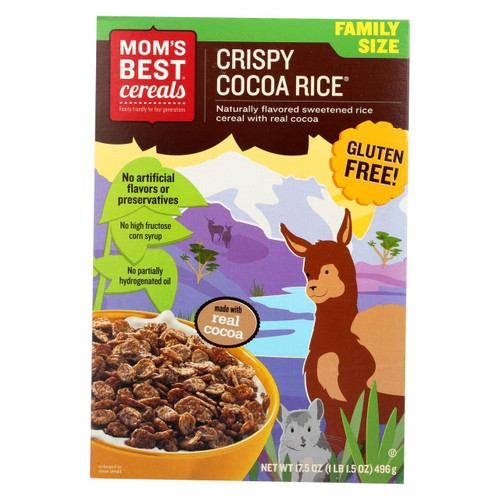 Moms Best Naturals Cereal - Crispy Cocoa Rice - 17.5 Oz - Case Of 14