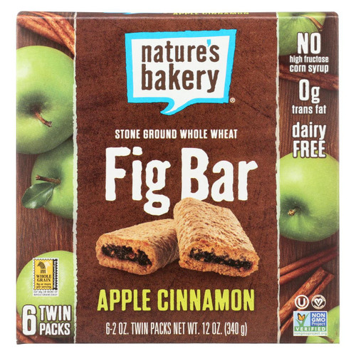 Nature's Bakery Stone Ground Whole Wheat Fig Bar - Apple Cinnamon - Case Of 6 - 2 Oz.