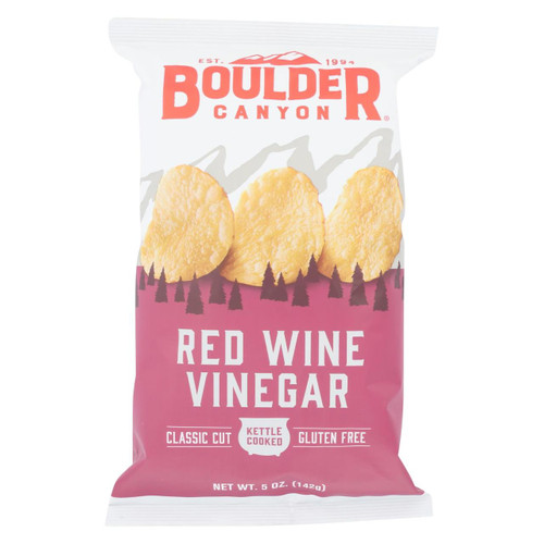 Boulder Canyon - Kettle Chips - Red Wine Vinegar - Case Of 12 - 5 Oz.