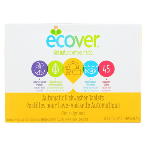 Ecover Automatic Dishwasher Tablets - Citrus - 45 Count - Case Of 5