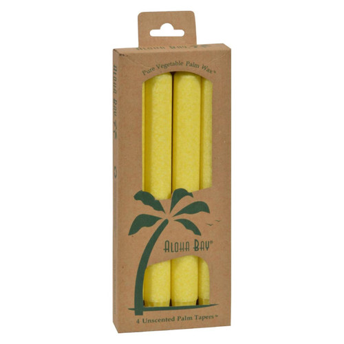 Aloha Bay - Palm Tapers - Yellow Candle Unscented - 4 Candles