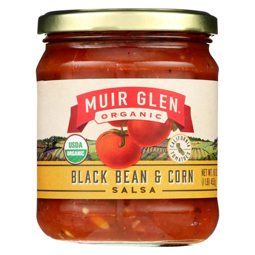 Muir Glen Black Bean Corn Med Salsa - Tomato - Case Of 12 - 16 Oz.