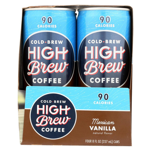 High Brew Coffee Coffee - Ready To Drink - Mexican Vanilla - 4/8 Oz - Case Of 6