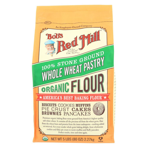 Bob's Red Mill - Organic Whole Wheat Pastry Flour - 5 Lb - Case Of 4