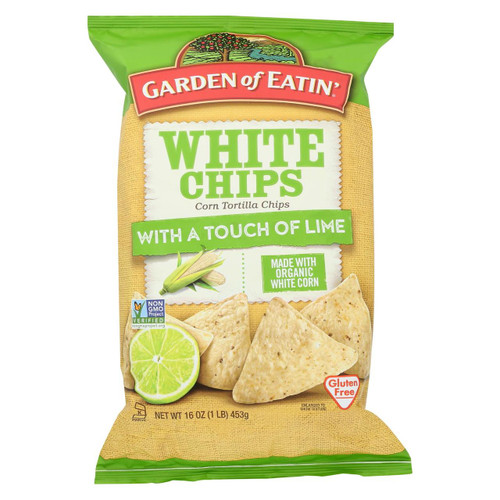 Garden Of Eatin' Tortilla Chips - White Corn Chips With Lime - Case Of 12 - 16 Oz.