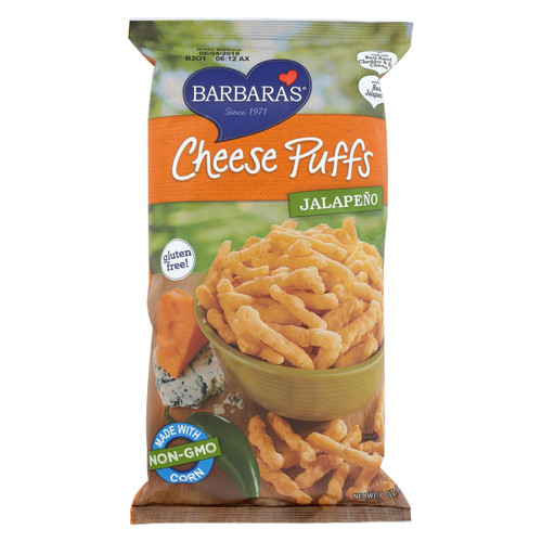 Barbara's Bakery - Cheese Puffs - Jalapeno - Case Of 12 - 7 Oz.