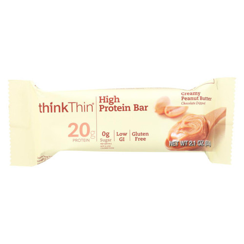 Think Products Thin Bar - Creamy Peanut Butter - Case Of 10 - 2.1 Oz