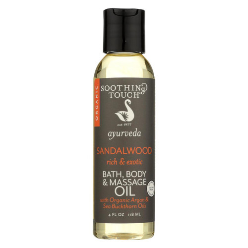 Soothing Touch Bath Body And Massage Oil - Ayurveda - Sandalwood - Rich And Exotic - 4 Oz