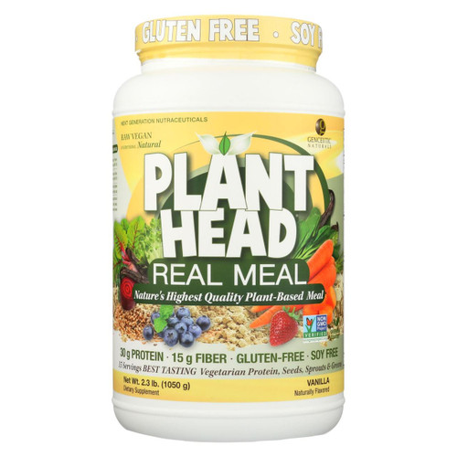 Genceutic Naturals Plant Head Real Meal - Vanilla - 2.3 Lb