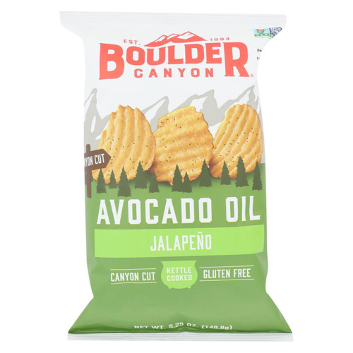 Boulder Canyon - Kettle Chips - Avocado Oil Jalapeno - Case Of 12 - 5.25 Oz.