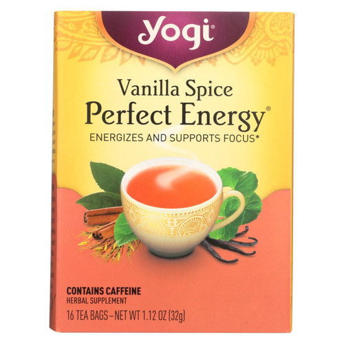 Yogi Perfect Energy Herbal Tea Vanilla Spice - 16 Tea Bags - Case Of 6