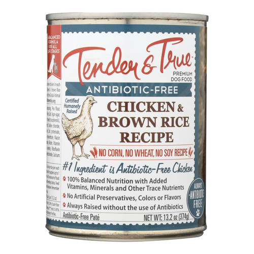 Tender & True Dog Food, Chicken And Brown Rice - Case Of 12 - 13.2 Oz