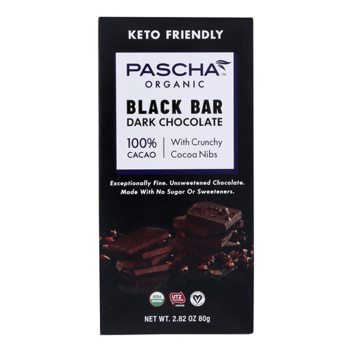 Pascha - Bar Dark Chocolate  100% Nibs - Case Of 10 - 2.82 Oz