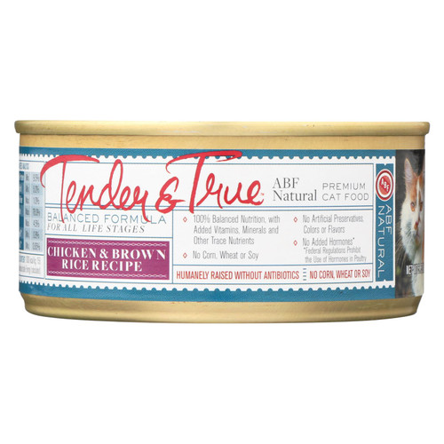 Tender & True Cat Food, Chicken And Brown Rice - Case Of 24 - 5.5 Oz