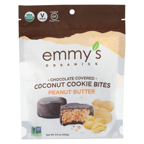 Emmy's Organics - Bites Chocolate Cvrd Peanut Butter - Case Of 6 - 3.5 Oz
