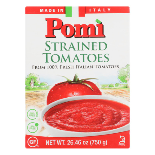 Pomi Tomatoes - Tomatoes Strained - Case Of 12 - 26.46 Oz