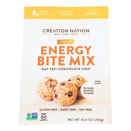 Creation Nation Oat Yes! Chocolate Chip Vegan Energy Bite Mix  - Case Of 6 - 10.4 Oz