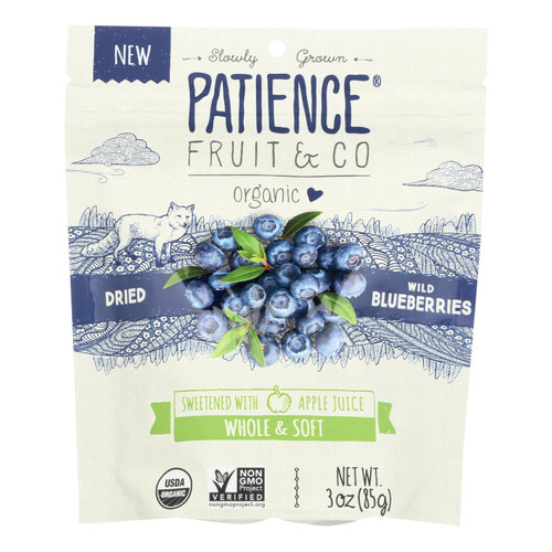 Patience Fruit & Co Organic Dried Wild Blueberries - Case Of 8 - 3 Oz