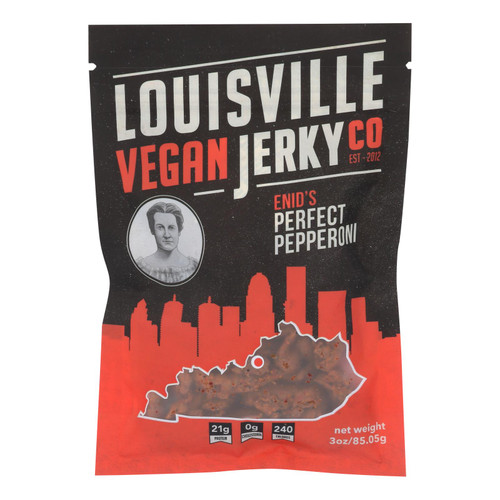 Louisville Vegan Jerky - Jerky Vegan Pepperoni - Case Of 10 - 3 Oz