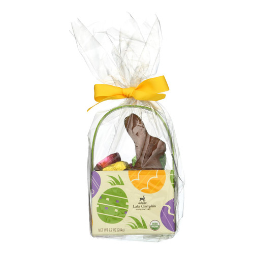 Lake Champlain Chocolates - Chocolate Bunny Hop Basket - Case Of 8-7.2 Oz