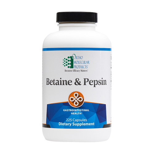 Betaine & Pepsin by Ortho Molecular 225 capsules