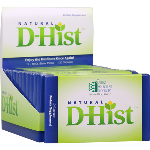 Natural D-Hist Blister Packs by Ortho Molecular 10 capsules 12 packs 