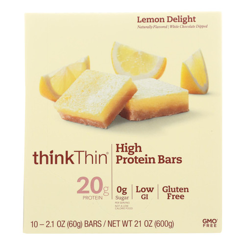Think! Thin Lemon Delight High Protein Bars - Case Of 10 - 2.1 Oz