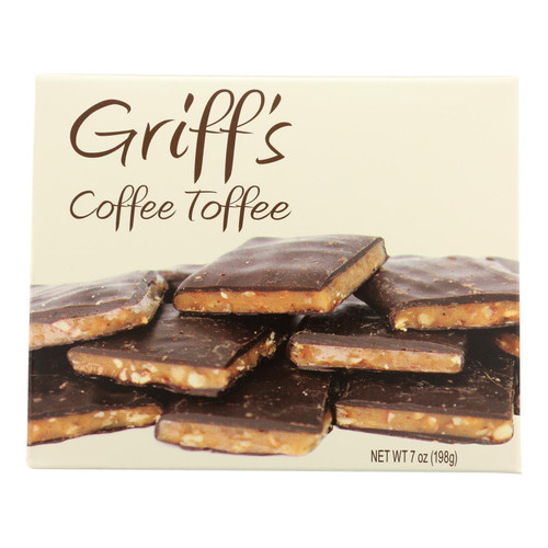 Griff's Coffee Toffee - Coffee Toffee Chocolate Pecan - Case Of 6-7 Oz