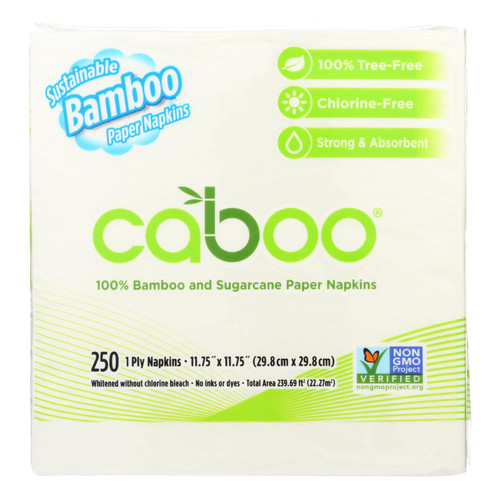 Caboo Bamboo And Sugarcane Paper Napkins - Case Of 16 - 1 Pk