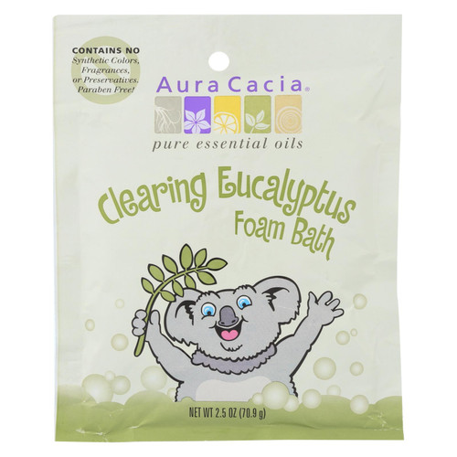 Aura Cacia Clearing Foam Bath - Eucalyptus - Case Of 6 - 2.5 Oz