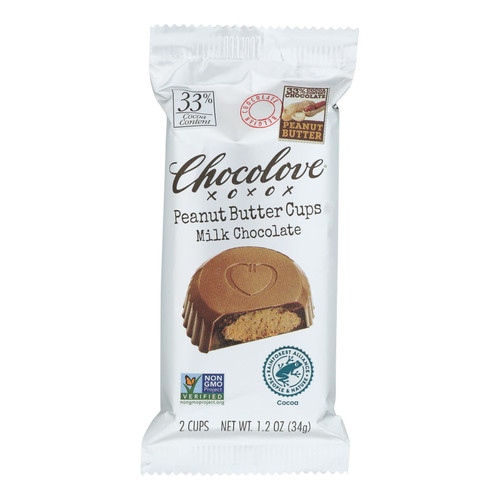 Chocolove - Cup Peanut Butter Milk Chocolate - Case Of 10 - 1.2 Ounces