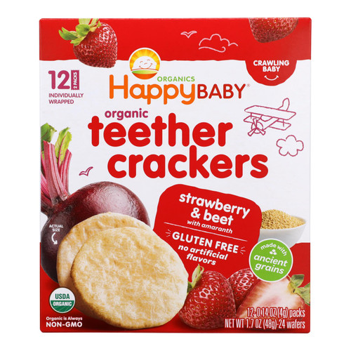 Happy Baby - Teethers Organic Strawberry Beet Stage 2 - Case Of 6 - 1.69 Ounces