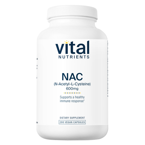 NAC (N-Acetyl-l-Cysteine) 600mg by Vital Nutrients 200 capsules