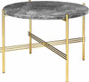 TS COFFEE TABLE BRASS WITH MARBLE TOP