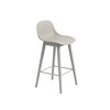 FIBER BAR STOOL WITH BACK AND WOODEN BASE