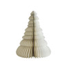 CHRISTMAS TREE STANDING ORNAMENT OFF WHITE WITH SILVER EDGE 20cms