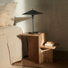 DISTINCT SIDE TABLE BROWN TRAVERTINE