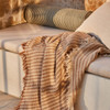 AVA TOFFEE STRIPE PURE LINEN THROW