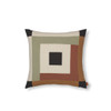 Border Patchwork Cushion Dark Brown, Sage & Red Brown Border Patchwork Cushion Dark Brown, Sage & Red Brown