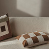 Border Patchwork Cushion Dark Brown, Sage & Red Brown Border Patchwork Cushion Dark Brown, Sage & Red Brown