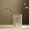 RIDGE VASE FROSTED GLASS  - 35CM