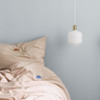 AMP LAMP WHITE/BRASS SMALL