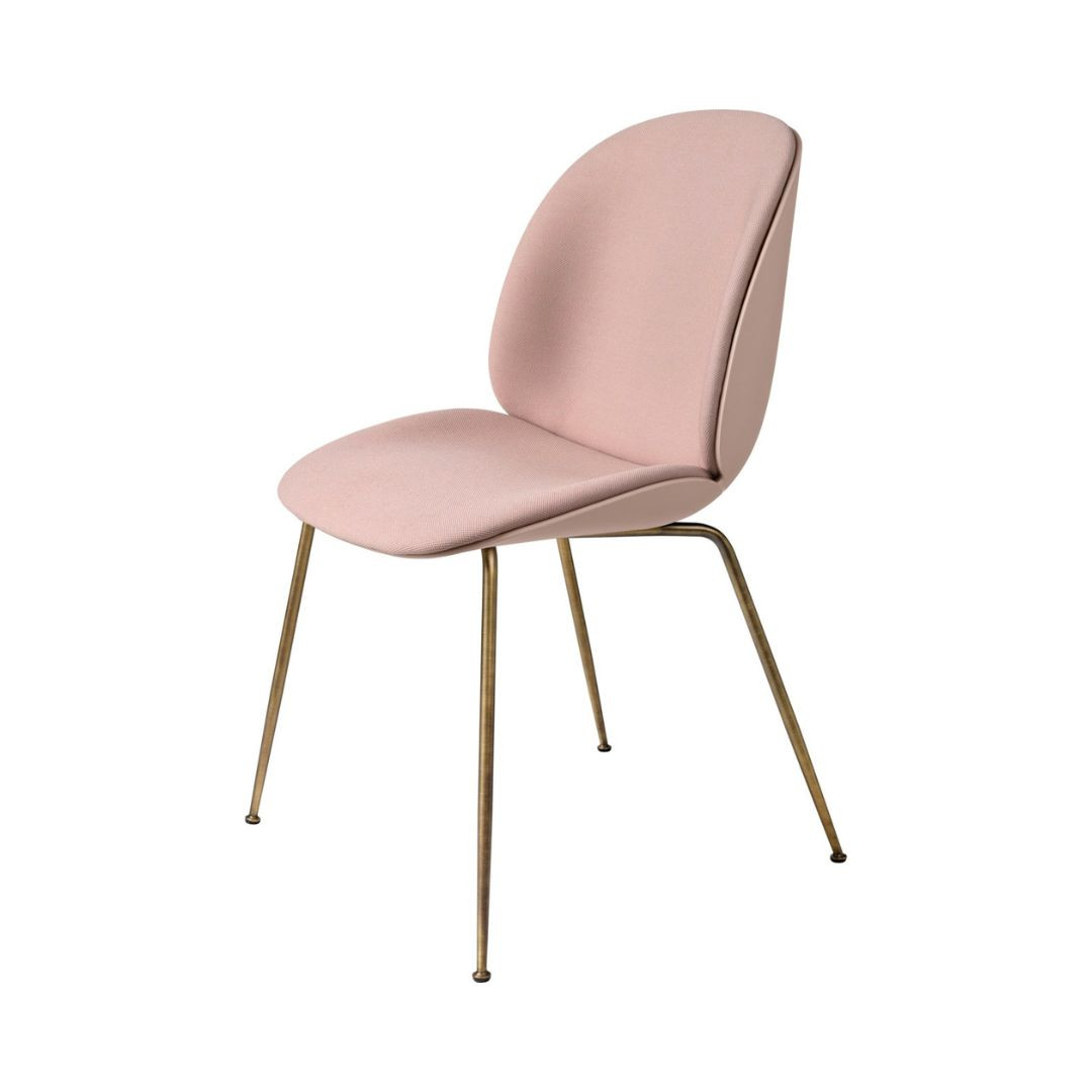 BEETLE DINING CHAIR / FRONT UPHOLSTERED / METAL BASE - Thumbnail 3