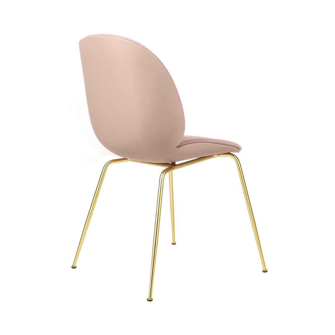 BEETLE DINING CHAIR / FRONT UPHOLSTERED / METAL BASE