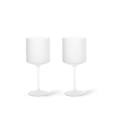 Ripple Red Wine Glasses  - Frosted Set of Two